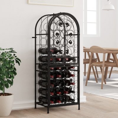 vidaXL Stojan na víno na 41 lahví černý 45x36x120 cm kované železo – Zboží Mobilmania