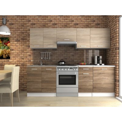 FRONTI Kuchyňská linka LUIZA 240x180 cm Sonoma/Tobacco – Zboží Dáma