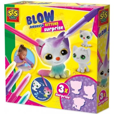 SES Creative Foukací fixy set 4 barvy + 3 koťátka s překvapením – Hledejceny.cz