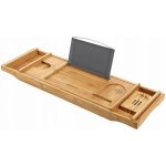 SONGMICS Podnos na vanu bambusový přírodní 75-109cm – Zboží Dáma