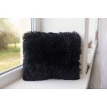 Jerry Fabrics s dlouhým vlasem černý 40 x 40 cm – Zboží Dáma