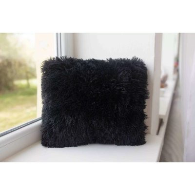 Jerry Fabrics s dlouhým vlasem černý 40 x 40 cm – Zboží Dáma