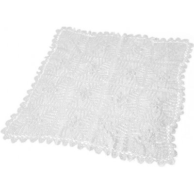 BO-MA Háčkovaný ubrus Květy bílý 80x80 cm – Hledejceny.cz