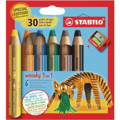 STABILO woody 3 in 1 6 ks s ořezávátkem – Hledejceny.cz