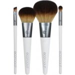 EcoTools Start The Day Beautifully štětec na make-up + štětec na stínování a přechody + štětec na stínování a přechody + zkosený štětec na oční linku + štětec na tvářenku + pouzdro na štětce – Zboží Mobilmania