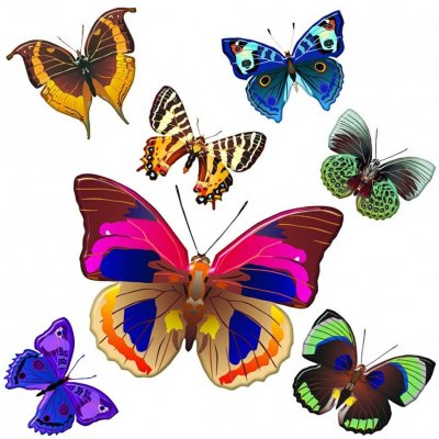 AG Design SS3854 Samolepicí dekorace Motýli 30 x 30 cm – Zboží Mobilmania