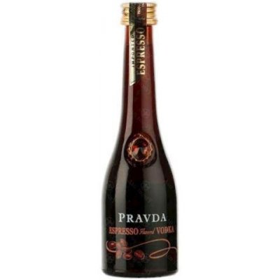 Vodka Pravda Espresso 37,5% 0,05 l (holá láhev) – Hledejceny.cz