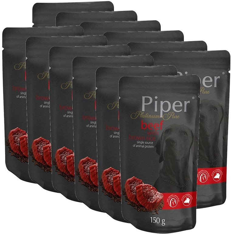 Piper Platinum Pure hovězí a hnědá rýže 12 x 150 g