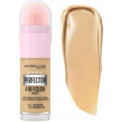 Maybelline Instant Age Rewind Perfector 4-in-1 Glow rozjasňující make-up pro přirozený vzhled 1.5 Light Medium 20 ml – Zboží Dáma