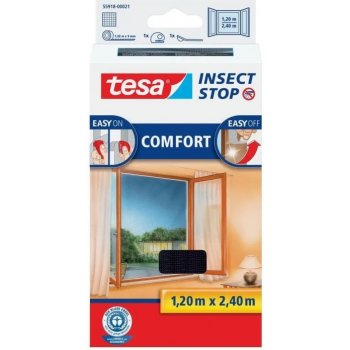 Tesa Insect Stop síť proti hmyzu COMFORT na francouzská okna antracitová 1,2 × 2,4 m, 55918-00021-00