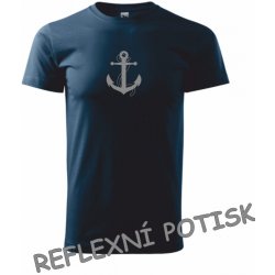Pruhované tričko s kotvou námořní modrá