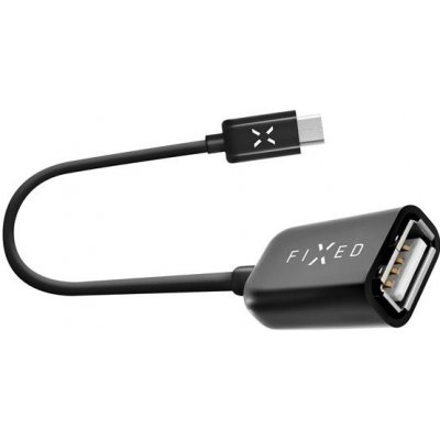 Kabel FIXED OTG datový s konektory USB-C, USB 2.0, 20cm, černý