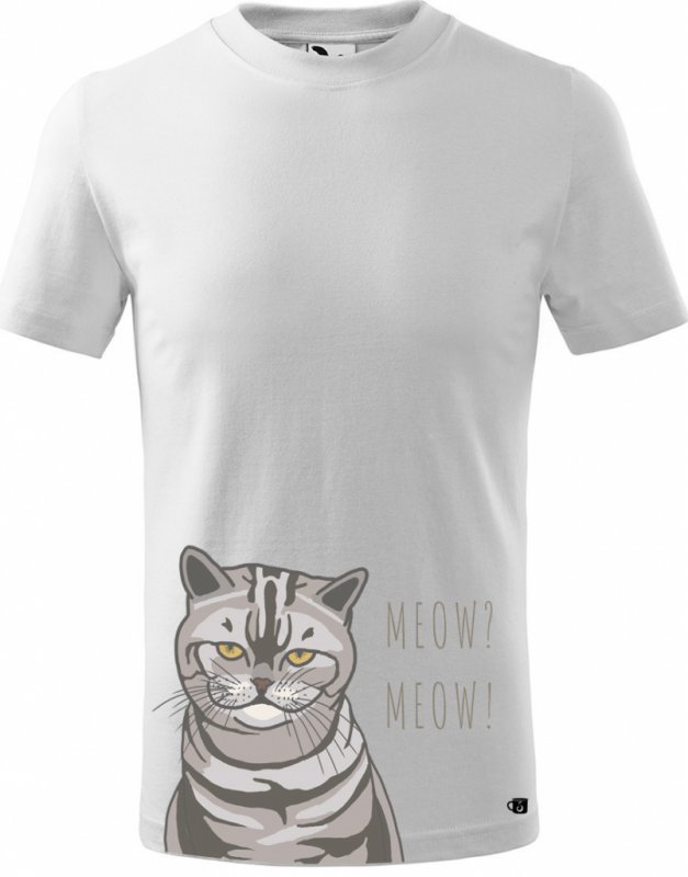 Dětské tričko s potiskem Zpruzená kočka Bílá – Zboží Dáma