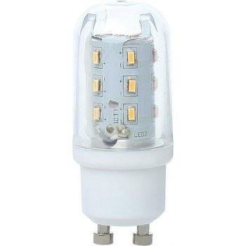 Globo žárovka LED GU10/ 4W teplá bílá čirá trubková 400 lm nestmívatelná