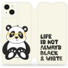 Pouzdro a kryt na mobilní telefon Apple Mobiwear flip Apple iPhone 15 Plus - M041S Panda - life is not