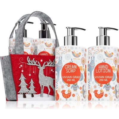 Vivian Gray Glittering Christmas krémové tekuté mýdlo 250 ml + mléko na ruce 250 ml dárková sada