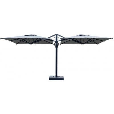 Scolaro Dvojitý boční slunečník Dual V, Scolaro, 500x250 cm, rám lakovaný hliník Starwhite, potah akryl 350 g/m2, Natural – Hledejceny.cz