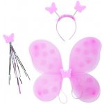 Rappa Motýlí křídla ružova s čelenkou a hůlkou – Hledejceny.cz