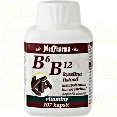 MedPharma B6 B12+kyselina listová 107 kapslí – Hledejceny.cz