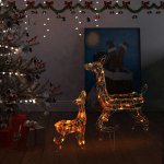 vidaXL Vánoční dekorace akrylová sobí rodinka 160 LED diod barevná – Zboží Mobilmania