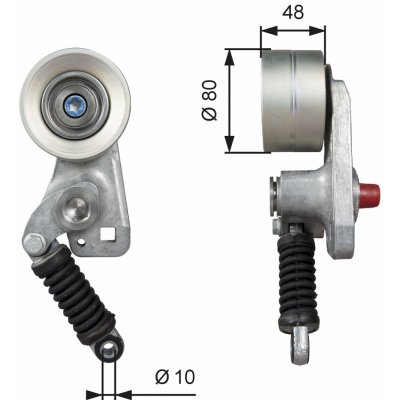 Napínák žebrovaného klínového řemenu GATES T38705 – Zboží Mobilmania