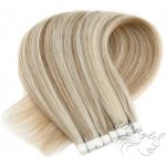 Vlasové PU pásky MINI Tape in na prodlužování vlasů 30cm 14/24 tmavá blond platinová extra – Zbozi.Blesk.cz