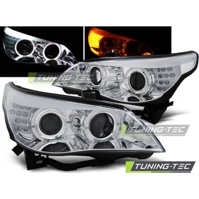 Přední světla angel eyes s LED BMW E60/E61 03-07 chrom – Zbozi.Blesk.cz