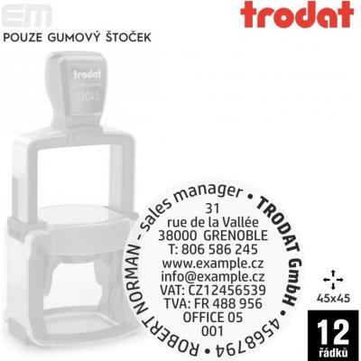 Trodat 52045 [ 45 x 45 mm pouze gumový štoček – Zboží Živě