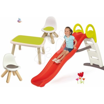 Smoby Set skluzavka Toboggan Funny a stůl se židlí a stolečkem KidChair 200 cm – Zbozi.Blesk.cz