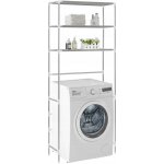 VidaXL 3-úrovňová koupelnová skříňka nad pračku stříbrná 69x28x169 cm – Sleviste.cz