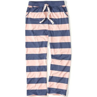 Mustang blog stripes dámské pyžamové kalhoty modro růžové – Zboží Mobilmania