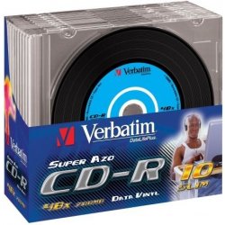 Verbatim CD-R 700MB 52x, AZO, printable, slimbox, 10ks (43426)