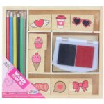 Grafix Dřevěná razítka v boxu pastelky – Sleviste.cz