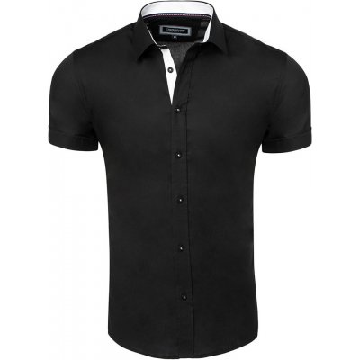 Carisma pánská košile krátký rukáv slim fit 9102 černá – Hledejceny.cz