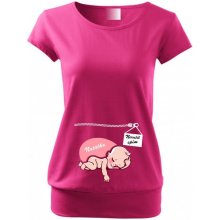 Těhotenské tričko Nerušit spím holčička Purpurová