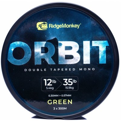 RidgeMonkey RM-Tec Orbit Double Tapered Mono Green 3x300 m 0,30-0,57 mm 12-35 lbs – Zbozi.Blesk.cz