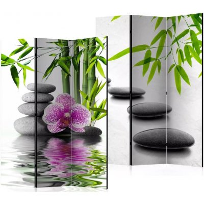 Fabulo paraván 3 dílný Orchidej Kameny 172 x 135 cm odlišný dizajn na jednotlivých stranách – Zboží Dáma