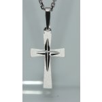 Steel Edge Stříbrný přívěsek křížek na krk SKZ003 – Zboží Mobilmania