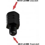 Redukce na zrcátka na motorku, černá, M10 levý => M8 pravý | Zboží Auto