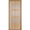 Klaczak Shrnovací dveře dřevěné borovicové lakované- široké bezbarvé prosklení 70 cm