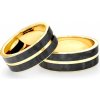 Prsteny Savicki Snubní prsteny karbon žluté zlato ploché 7 SAVGC13 8