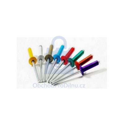 Nýt trhací těsnící, DIN 7337, hliník/ocel, barevné 4 x 10 RAL 8017, balení 500 ks – Hledejceny.cz