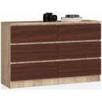 Ak furniture Kuba 120 cm 6 šuplíků – Zbozi.Blesk.cz