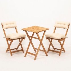 Hanah Home Garden Table & Chairs Set (3 Pieces) MY001A Natural Cream