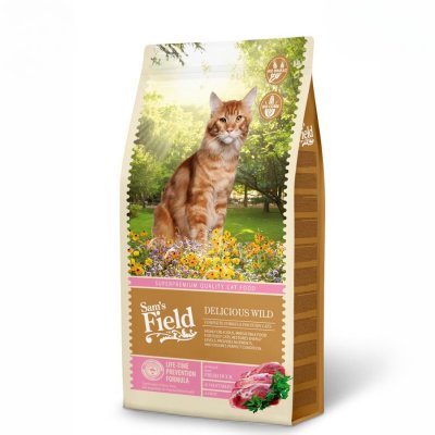 Sams Field Cat Delicious Wild superprémiové granule Sam's Field 7,5 kg – Zboží Dáma Sams Field Cat Delicious Wild superprémiové granule Sam's Field 7,5 kg – Zboží Dáma