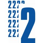 Čísla samolepicí 2 modrá samolepící vinylová fólie 50 mm písmo - aršík 8 ks – Zboží Dáma