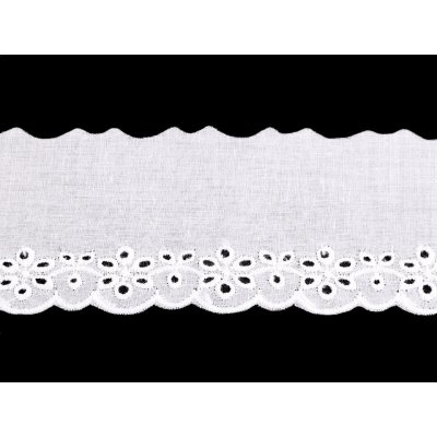 Bavlněná madeira - štykování šíře 50 mm Varianta: bílá sněhová, Balení: 1 m – Zboží Dáma