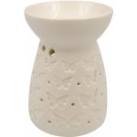 Anděl Přerov Aroma lampa porcelánová bílá s motýlky 11 cm – Zboží Dáma