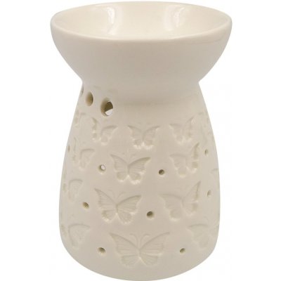 Anděl Přerov Aroma lampa porcelánová bílá s motýlky 11 cm – Sleviste.cz