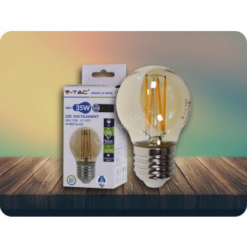 V-tac E27 LED Retro filament žárovka 4W G45 Teplá bílá 2200K